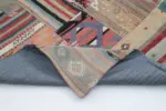 Anadolu Patchwork Bej Renk Pamuk Üzerine Yün El Dokuma Kilim-201x301 - Görsel 5