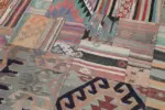 Anadolu Patchwork Bej Renk Pamuk Üzerine Yün El Dokuma Kilim-201x301 - Görsel 6