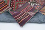 Anadolu Patchwork Multi Renk Pamuk Üzerine Yün El Dokuma Kilim-202x302 - Görsel 5