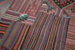 Anadolu Patchwork Multi Renk Pamuk Üzerine Yün El Dokuma Kilim-202x302 - Görsel 6