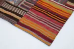 Anadolu Patchwork Multi Renk Pamuk Üzerine Yün El Dokuma Kilim-202x301 - Görsel 4