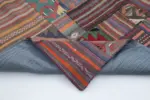 Anadolu Patchwork Multi Renk Pamuk Üzerine Yün El Dokuma Kilim-201x301 - Görsel 5