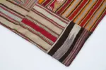 Anadolu Patchwork Multi Renk Pamuk Üzerine Yün El Dokuma Kilim-201x301 - Görsel 4
