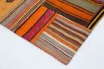 Anadolu Patchwork Multi Renk Pamuk Üzerine Yün El Dokuma Kilim-201x300 - Görsel 4