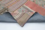 Anadolu Patchwork Bej Renk Pamuk Üzerine Yün El Dokuma Kilim-201x302 - Görsel 5