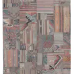 Anadolu Patchwork Bej Renk Pamuk Üzerine Yün El Dokuma Kilim-202x300