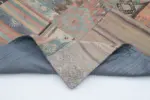 Anadolu Patchwork Bej Renk Pamuk Üzerine Yün El Dokuma Kilim-202x300 - Görsel 5