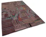 Anadolu Patchwork Multi Renk Pamuk Üzerine Yün El Dokuma Kilim-200x300 - Görsel 2