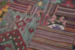 Anadolu Patchwork Multi Renk Pamuk Üzerine Yün El Dokuma Kilim-200x300 - Görsel 6