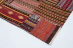 Anadolu Patchwork Multi Renk Pamuk Üzerine Yün El Dokuma Kilim-202x300 - Görsel 4
