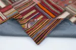 Anadolu Patchwork Multi Renk Pamuk Üzerine Yün El Dokuma Kilim-202x300 - Görsel 5