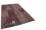 Anadolu Patchwork Multi Renk Pamuk Üzerine Yün El Dokuma Kilim-202x300 - Görsel 2