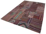 Anadolu Patchwork Multi Renk Pamuk Üzerine Yün El Dokuma Kilim-202x300 - Görsel 3