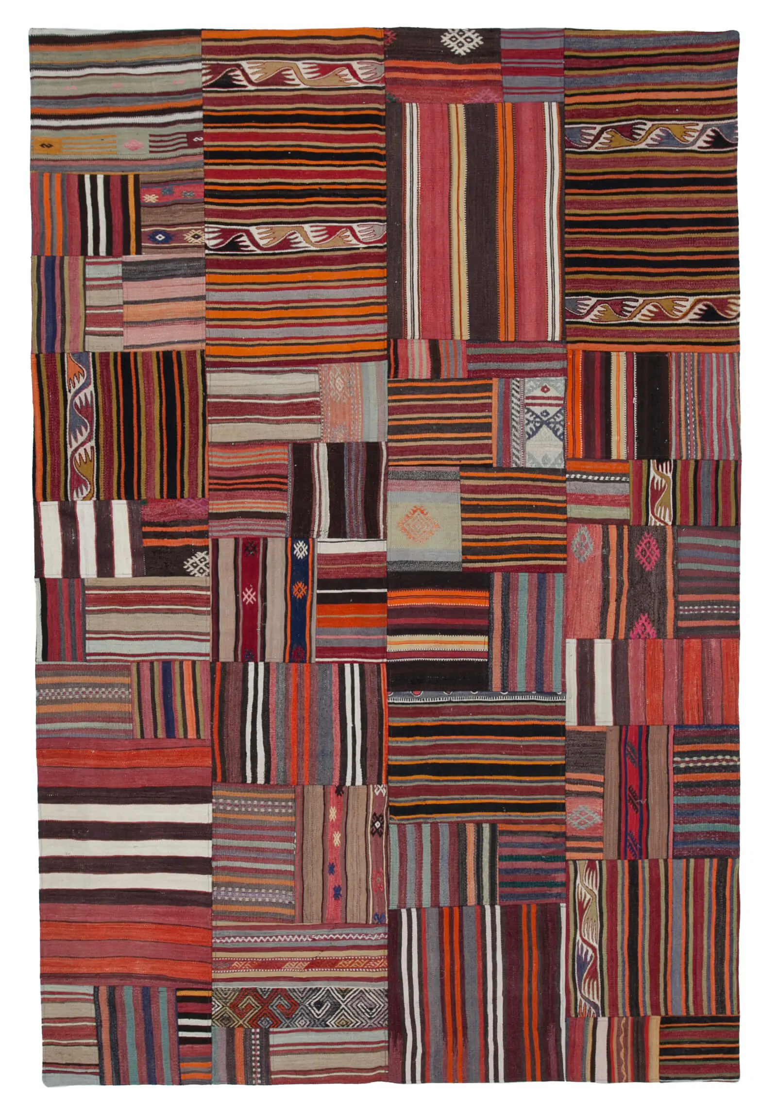 Rc_30525_1_Multicolor_Oriental_Kilim_Patchwork_Rugs Anadolu Patchwork Multi Renk Pamuk Üzerine Yün El Dokuma Kilim-201x300 - Görsel 1
