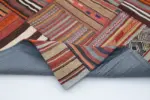 Anadolu Patchwork Multi Renk Pamuk Üzerine Yün El Dokuma Kilim-201x300 - Görsel 5