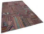 Anadolu Patchwork Multi Renk Pamuk Üzerine Yün El Dokuma Kilim-200x301 - Görsel 2