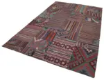 Anadolu Patchwork Multi Renk Pamuk Üzerine Yün El Dokuma Kilim-200x301 - Görsel 3