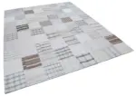 İnce Bez Patchwork Beyaz Pamuk Üzerine Yün El Dokuma Kilim-245x303 - Görsel 2