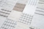 İnce Bez Patchwork Beyaz Pamuk Üzerine Yün El Dokuma Kilim-245x305 - Görsel 6