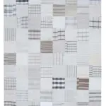 İnce Bez Patchwork Multi Pamuk Üzerine Yün El Dokuma Kilim-243x305