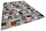 Chaput Patchwork Multi Renk Pamuk Üzerine Yün El Dokuma Kilim-256x350 - Görsel 2