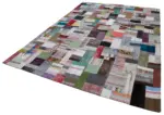 Chaput Patchwork Multi Renk Pamuk Üzerine Yün El Dokuma Kilim-256x350 - Görsel 3