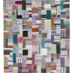 Chaput Patchwork Multi Renk Pamuk Üzerine Yün El Dokuma Kilim-255x350