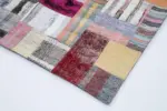 Chaput Patchwork Multi Renk Pamuk Üzerine Yün El Dokuma Kilim-255x350 - Görsel 4