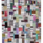 Chaput Patchwork Multi Renk Pamuk Üzerine Yün El Dokuma Kilim-253x349
