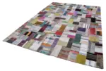 Chaput Patchwork Multi Renk Pamuk Üzerine Yün El Dokuma Kilim-253x349 - Görsel 3