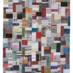 Chaput Patchwork Multi Renk Pamuk Üzerine Yün El Dokuma Kilim-253x353