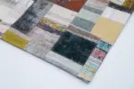 Chaput Patchwork Multi Renk Pamuk Üzerine Yün El Dokuma Kilim-253x353 - Görsel 4