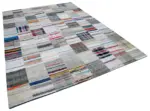 Chaput Patchwork Multi Renk Pamuk Üzerine Yün El Dokuma Kilim-247x353 - Görsel 2