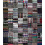 Chaput Patchwork Multi Renk Pamuk Üzerine Yün El Dokuma Kilim-238x357