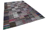 Chaput Patchwork Multi Renk Pamuk Üzerine Yün El Dokuma Kilim-238x357 - Görsel 2