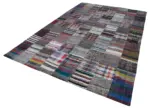 Chaput Patchwork Multi Renk Pamuk Üzerine Yün El Dokuma Kilim-238x357 - Görsel 3