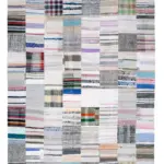 Chaput Patchwork Beyaz Renk Pamuk Üzerine Yün El Dokuma Kilim-248x351