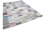 Chaput Patchwork Beyaz Renk Pamuk Üzerine Yün El Dokuma Kilim-248x351 - Görsel 2