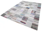 Chaput Patchwork Beyaz Renk Pamuk Üzerine Yün El Dokuma Kilim-248x351 - Görsel 3