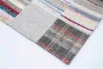 Chaput Patchwork Beyaz Renk Pamuk Üzerine Yün El Dokuma Kilim-248x351 - Görsel 4