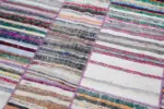 Chaput Patchwork Multi Renk Pamuk Üzerine Yün El Dokuma Kilim-242x350 - Görsel 6