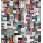 Chaput Patchwork Multi Renk Pamuk Üzerine Yün El Dokuma Kilim-259x350