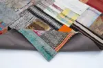 Chaput Patchwork Multi Renk Pamuk Üzerine Yün El Dokuma Kilim-259x350 - Görsel 5