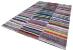 Chaput Patchwork Multi Renk Pamuk Üzerine Yün El Dokuma Kilim-243x351 - Görsel 3