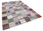Chaput Patchwork Beyaz Renk Pamuk Üzerine Yün El Dokuma Kilim-240x357 - Görsel 2