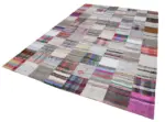 Chaput Patchwork Beyaz Renk Pamuk Üzerine Yün El Dokuma Kilim-240x357 - Görsel 3