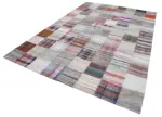 Chaput Patchwork Multi Renk Pamuk Üzerine Yün El Dokuma Kilim-241x358 - Görsel 3
