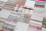 Chaput Patchwork Multi Renk Pamuk Üzerine Yün El Dokuma Kilim-241x358 - Görsel 6