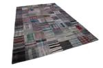 Chaput Patchwork Multi Renk Pamuk Üzerine Yün El Dokuma Kilim-240x359 - Görsel 2