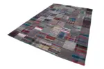 Chaput Patchwork Multi Renk Pamuk Üzerine Yün El Dokuma Kilim-240x359 - Görsel 3